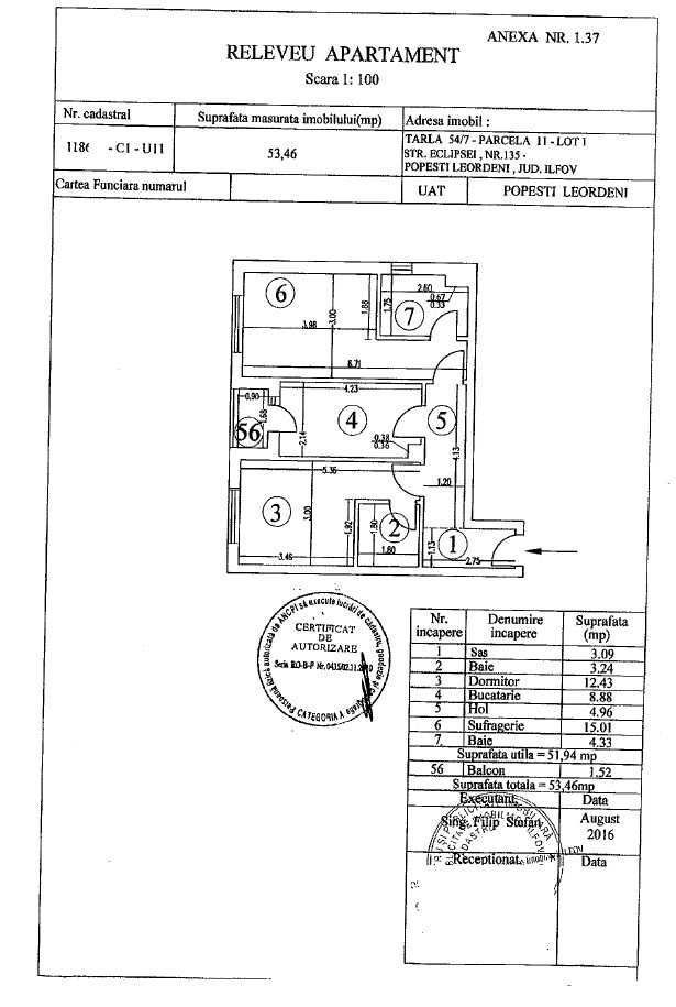 Apartament 2 camere 52 mp + 1,5 mp balcon + parcare - Poză 8