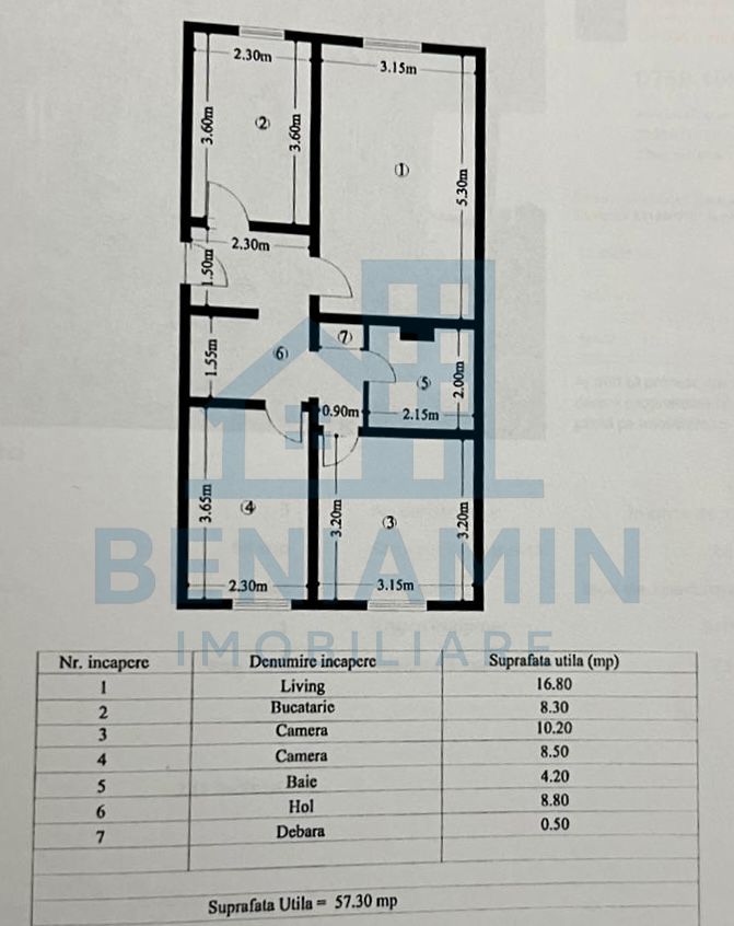 3 decomandate - parter - renovat - 57mp - centrala - Scriitorilor - Poză 7