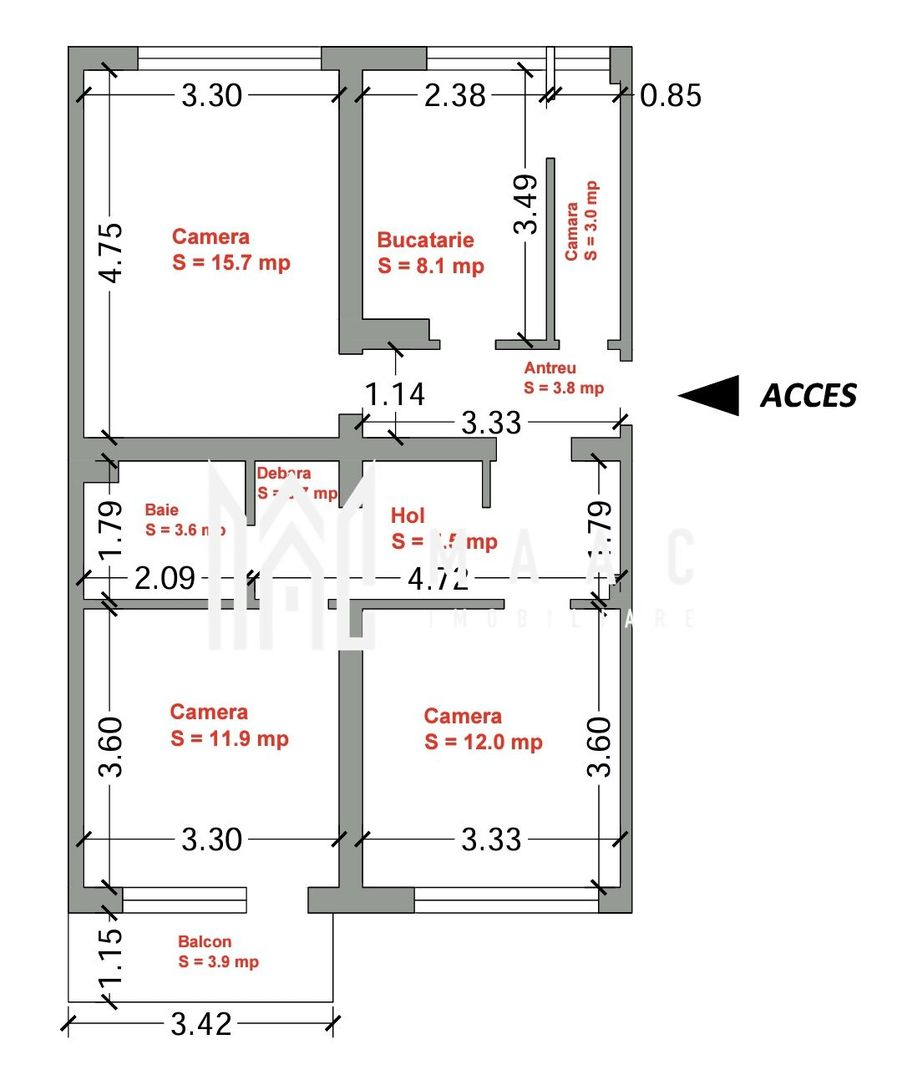 Apartament 3 Camere I Decomandat I Central - Poză 9