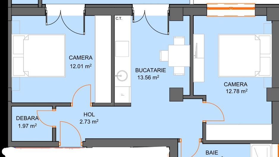 Apartament cu 2 camere si avans doar 5% - zona Doamna Stanca - Sibiu - Schiță 5