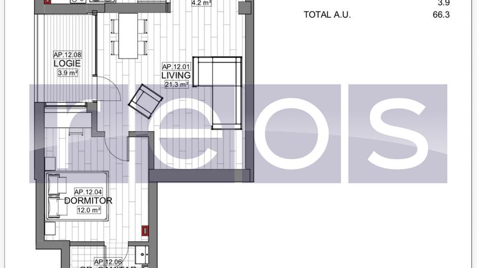 VANZARE APARTAMENT 3 CAMERE | LIZEANU | BLOC NOU | PARCARE | TERASA - Schiță 27