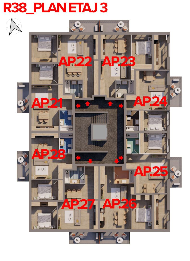 Apartament 2 camere Nou ARED în RED9 direct de la dezvoltator - Poză 4