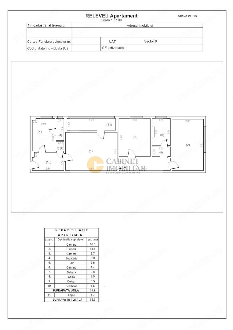 3 Camere - 67MP | Reabilitat | Creditabil | M Gorjului - 10 minute - Schiță 5