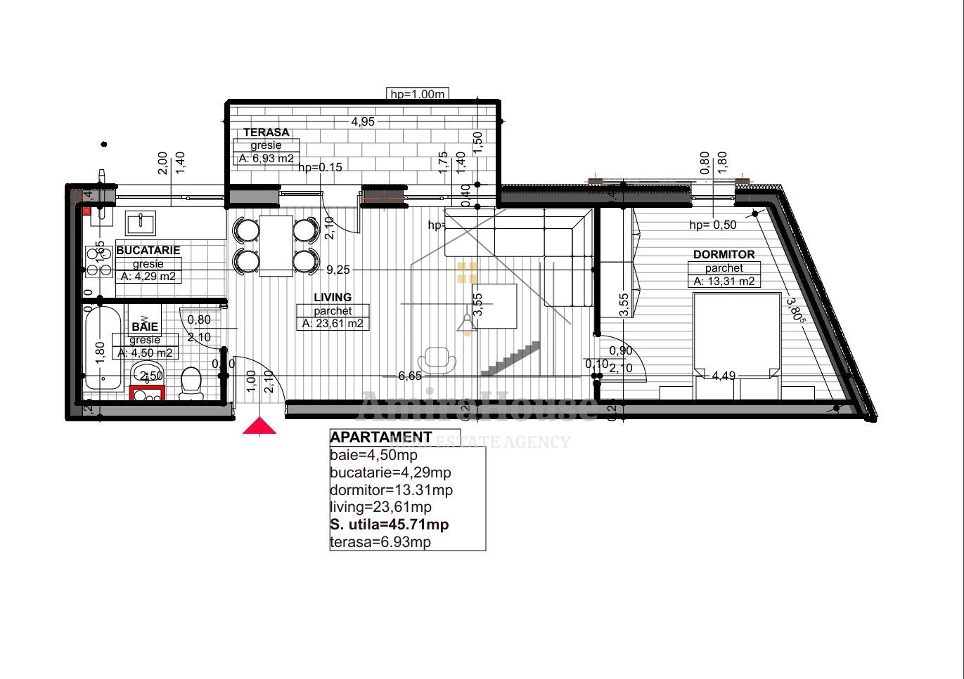Apartament 2 camere, etaj intermediar, Piata Abator - Poză 11