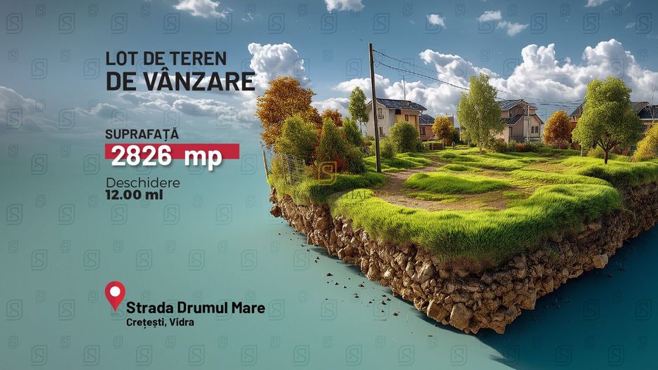Teren intravilan de vânzare 2.826 mp – Vidra, Ilfov – dublă deschidere - Poză 1