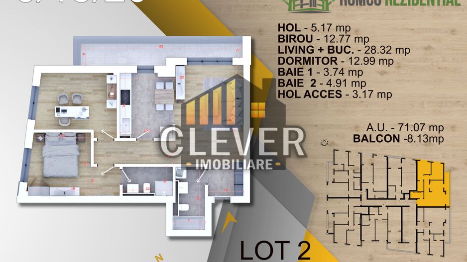 Ap 3 camere, Panouri Fotovoltaice, Ventilatie NovingAIR - Pallady - Schiță 15
