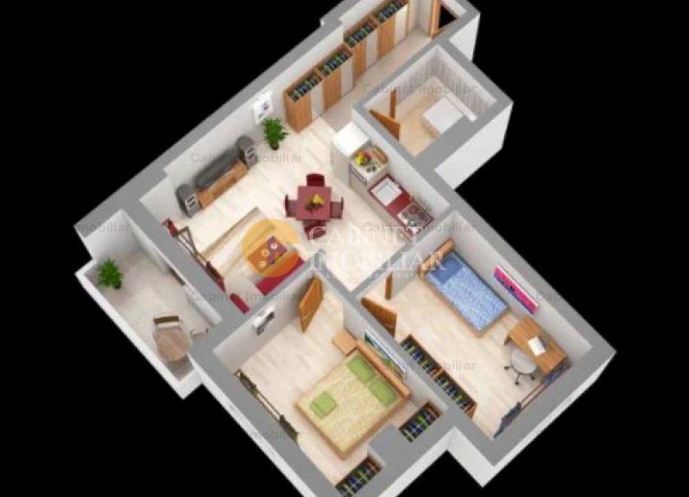 3 CAMERE - BLOC NOU - ETAJ 2 - CENTRU PALAS - Poză 1