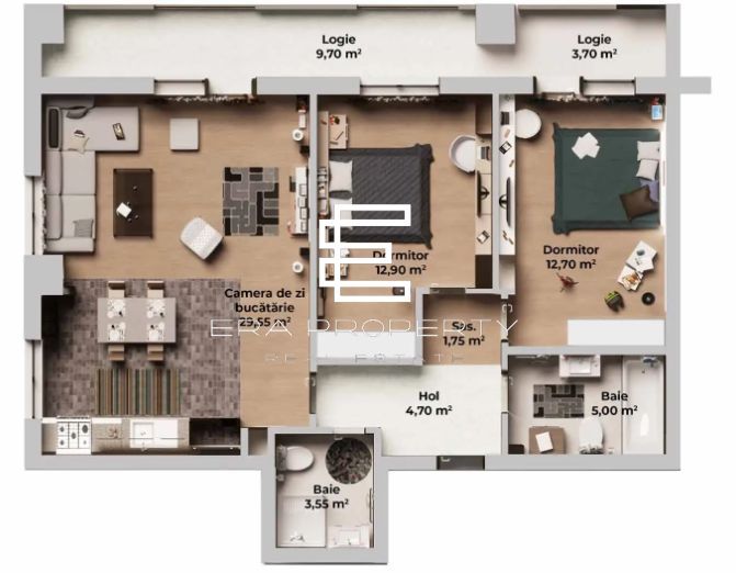 Apartament 3 camere, bloc nou, Calea Surii Mici-Zona de Vest - Schiță 9