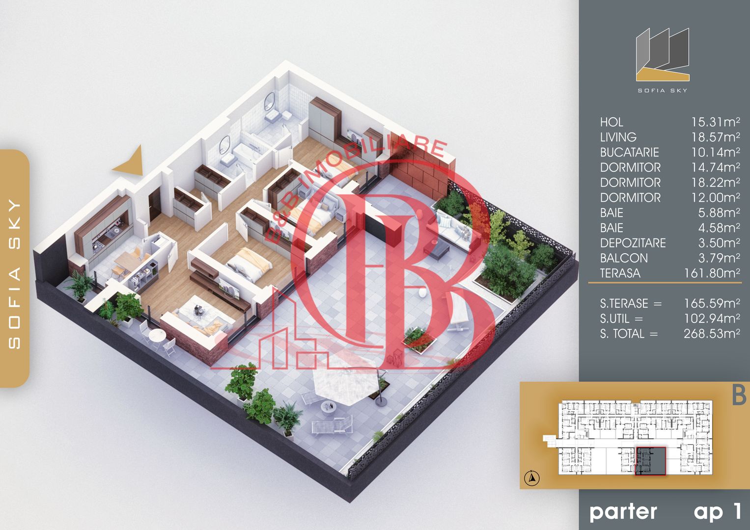 Theodor Pallady 4 camere cu terasa 162mp Mutare Rapida - Schiță 2