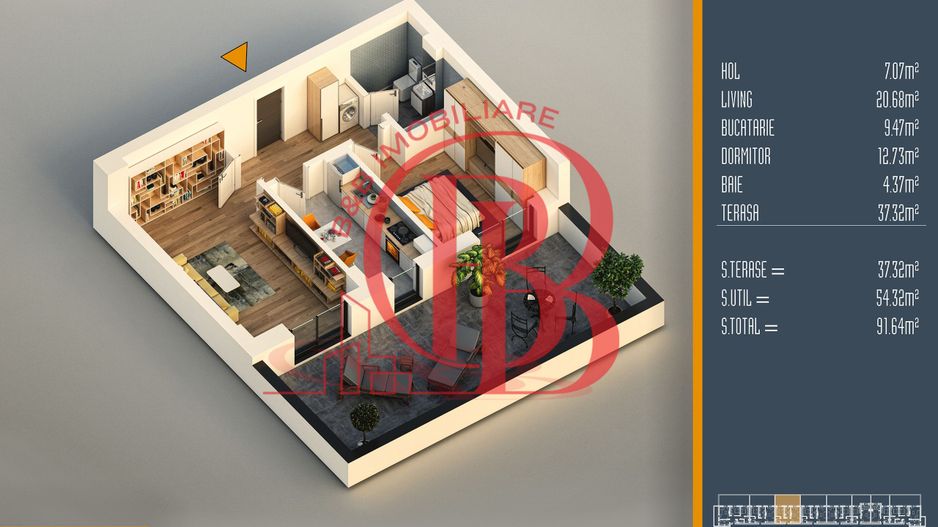 Oferta Lansare 2 camere proiect nou Pallady - Schiță 1