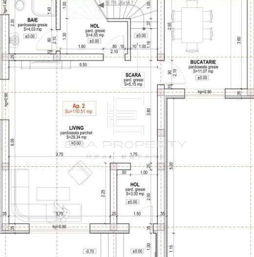 Casă de tip quadruplex, 4 camere, 110 mp utili – Cartierul Arhitectilor - Schiță 10