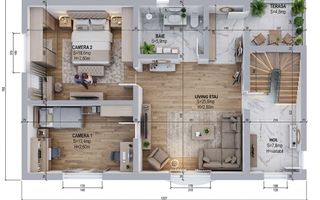CASA INDIVIDUALA cu garaj LA PRET DE APARTAMENT. Plata esalonata. - Poză 21