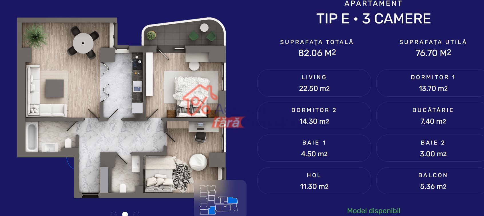 Apartament 3 CD, 82mp, Galata, - Poză 1