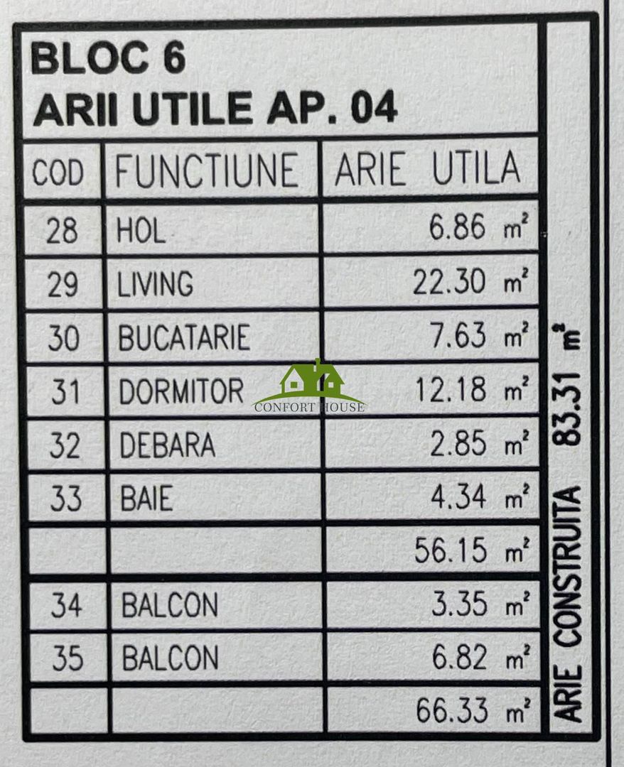 Apartament 2 camere, bloc nou, P+3, Ap.04, Parter, Bl.6 - CP2462177 - Poză 6