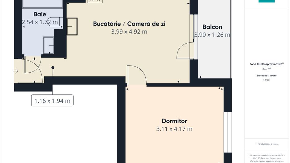 Vand Apartament 2 camere Cortina North - mobilat si utilat - Poză 6