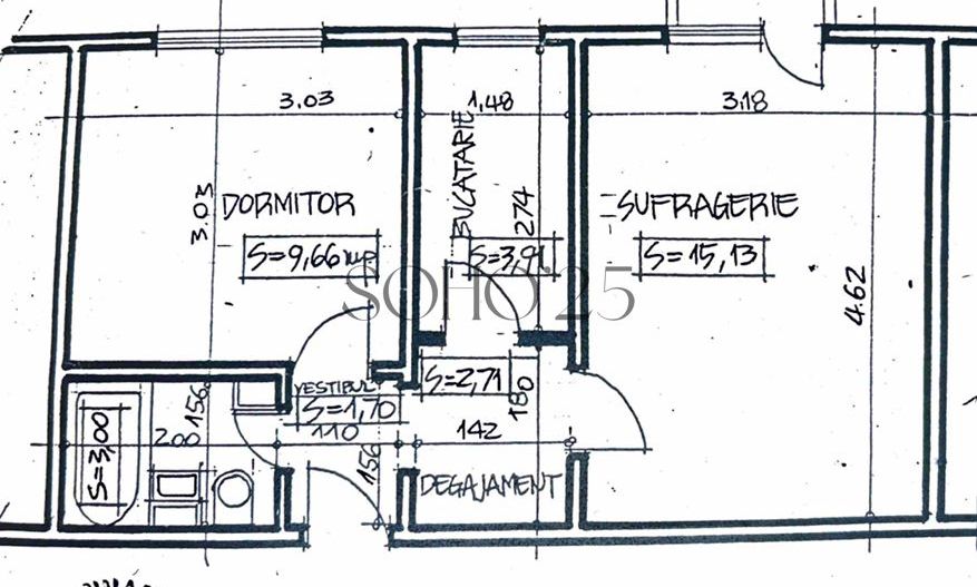 Apartament 2 camere decomandat | Floreasca – Dorobanți - Schiță 1