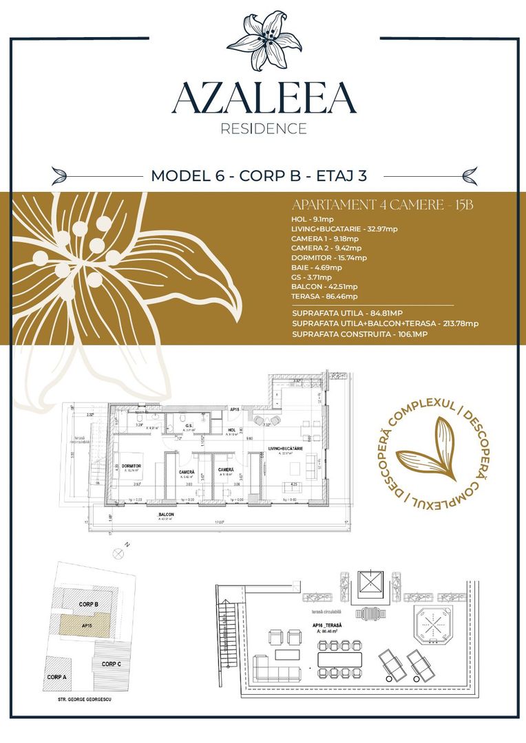 Apartament 4 camere nou, cu terasa  Pta-Unirii AP15B - Poză 2