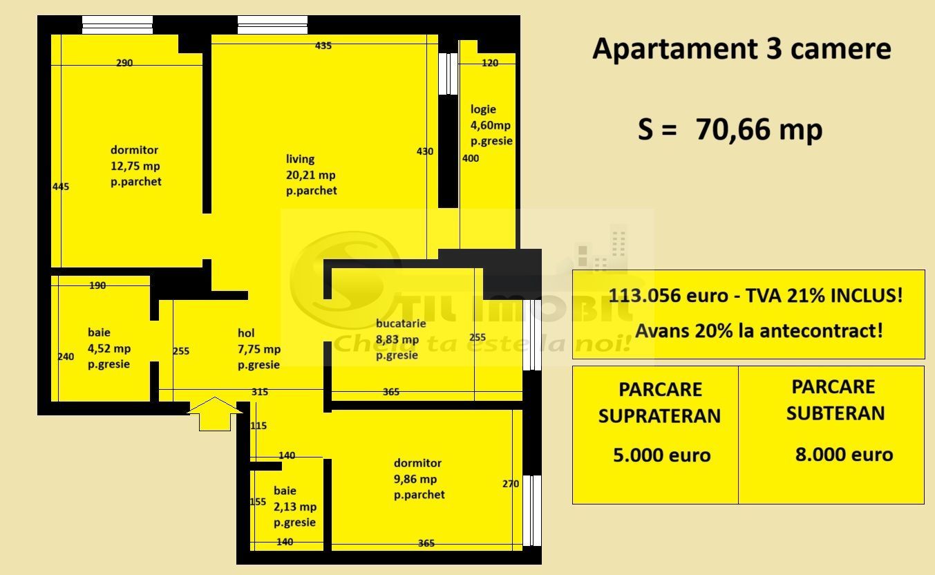 Apartament 3 camere Cug Valea Adanca, bloc nou, cartier rezidential - Poză 2