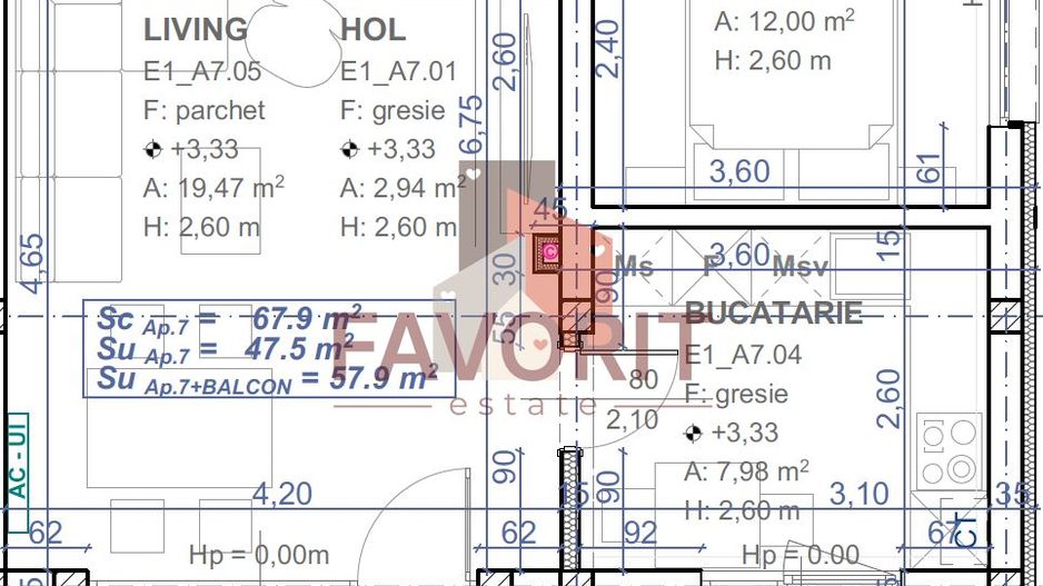 Comision 0%. Etaj 1. Bloc nou. Lift. Langa mijloc de transport - Schiță 13