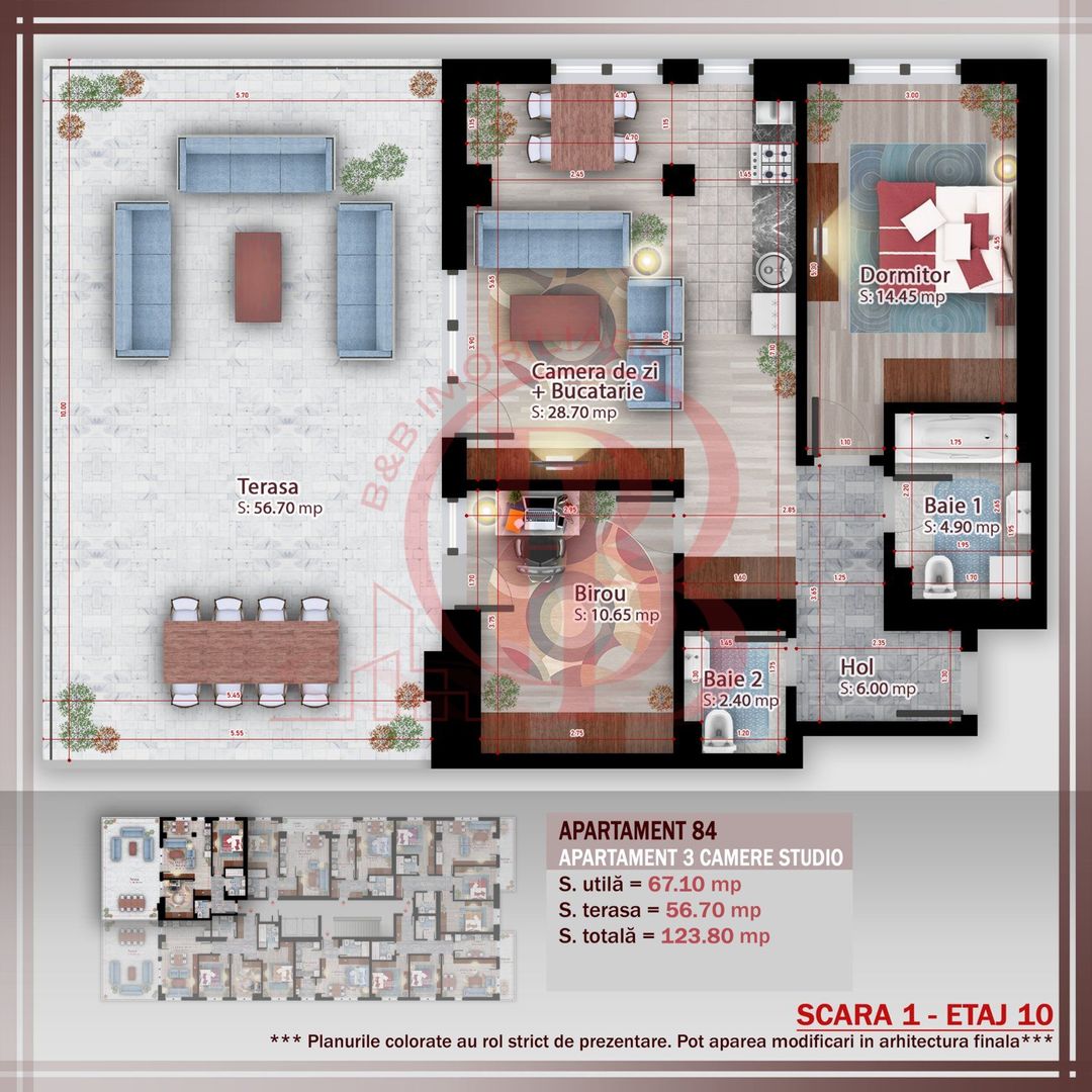 Apartament 3 camere cu terasa  Titan Pallady Metrou Nicolae Teclu - Schiță 2