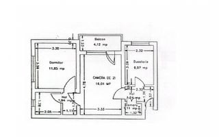 Apartament 2 camere de vânzare in Crevedia, Centrala proprie - Schiță 5
