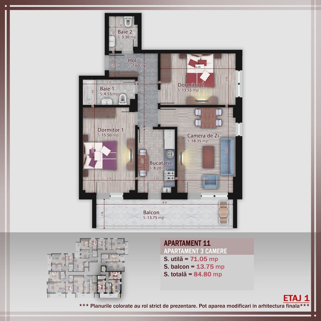 AP. 3CAM DECOMANDAT ,BLOC BOUTIQUE P+3 / PALLADY.COMISION 0%! - Poză 1