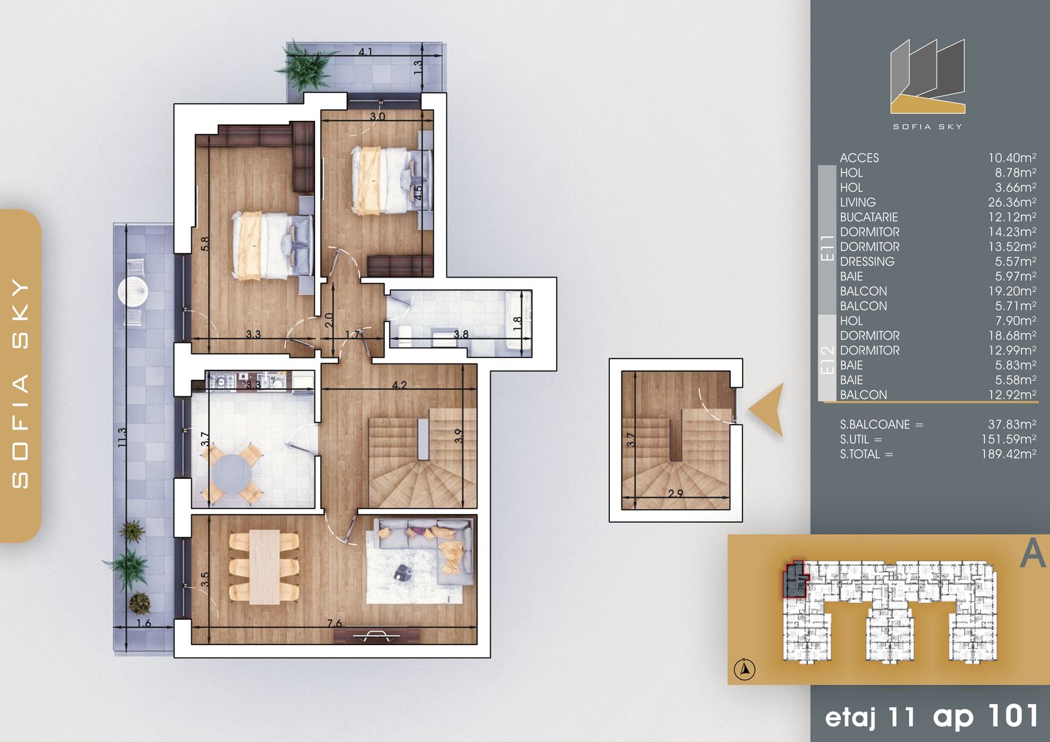 PENTHOUSE 5CAM. +3 BAI / 8-10 MIN. METROU N. TECLU.COMISION 0%! - Poză 2