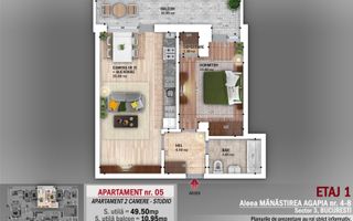 Apartament 2 camere open space | metrou Nicolae Grigorescu - Poză 5