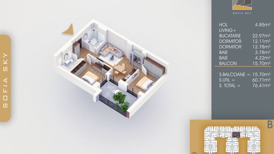 Apartament 3 camere  Titan Pallady  7 min Metrou Nicolae Teclu - Schiță 6