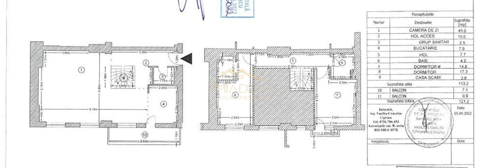 Penthouse Excepțional 3 camere *146mp *Aviației - Schiță 21