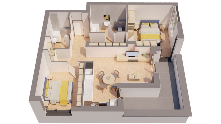 Penthouse NOU 3 camere - ARED LANGA AFI - direct de la dezvoltator - Poză 1