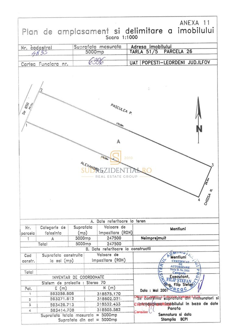 Teren 5000 mp, deschidere dubla - Popesti Leordeni, zona excelenta - Poză 4