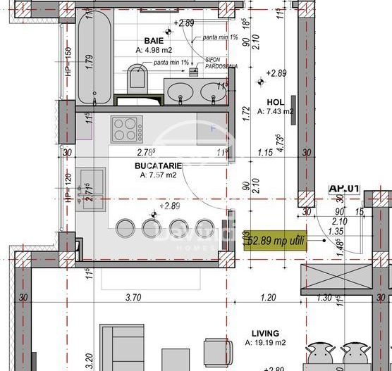 Apartament 2 camere, decomandat, geam la baie (SBE-101Q-Da-ap.2) - Poză 2
