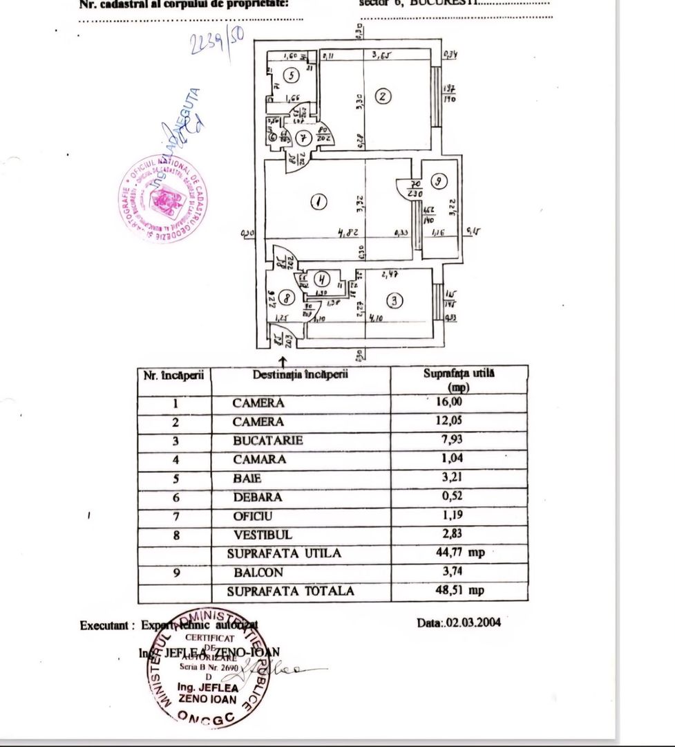 MILITARI LUJERULUI METROU 2 Camere Etaj 2din4 Bloc Reabilitat Termic - Schiță 6