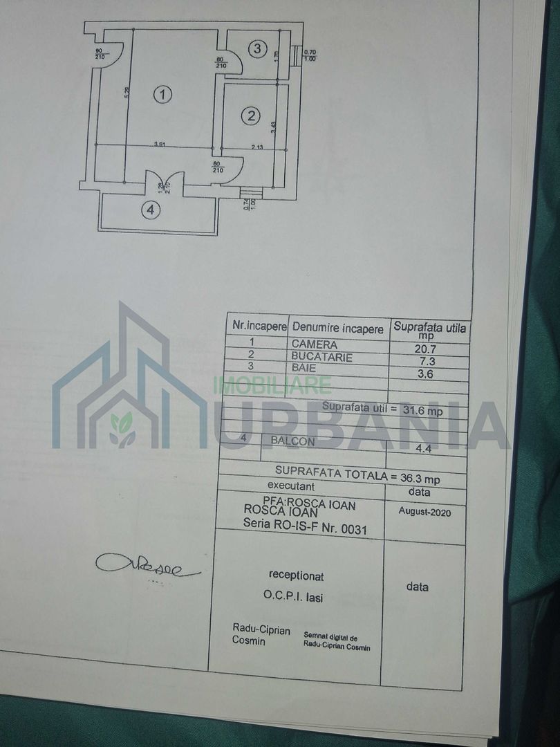 Apartament cu o cameră, etaj 1, Iasi, str. Viorelelor 3K (Galata) - Poză 7