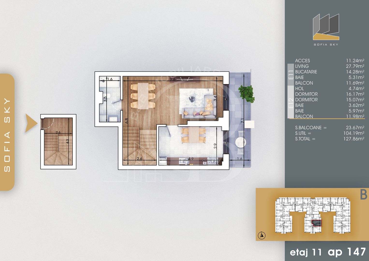 Duplex 3 camere Bloc Finalizat 7min Metrou Th. Pallady - Schiță 4
