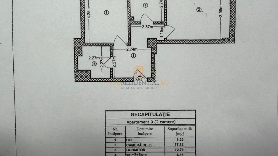 Apartament 2 camere, finalizat 2015,  49,69 mp, Grand Arena, Sector 4 - Poză 8