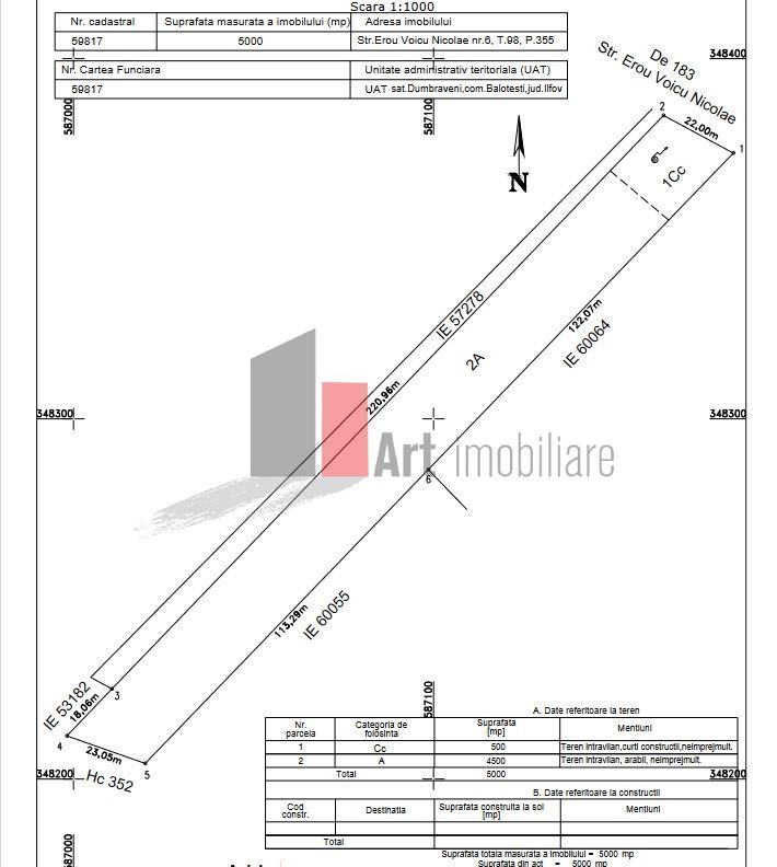 5000 mp la 25 euro mp-Balotesti Dumbraveni Str. Erou Voicu Nicolae - Poză 3