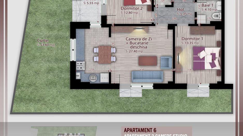 AP. 3CAM.+GRADINA IN BLOC P+3 / INCALZIRE PARDOSEALA,TRIPAN! - Poză 2