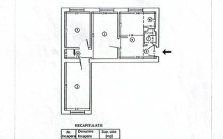 Apartament intim de 3 camere, complet mobilat și utilat + centrala - Schiță 16