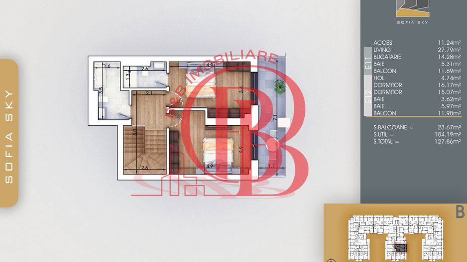 Duplex 3 camere Bloc Finalizat 7min Metrou Th. Pallady - Schiță 5