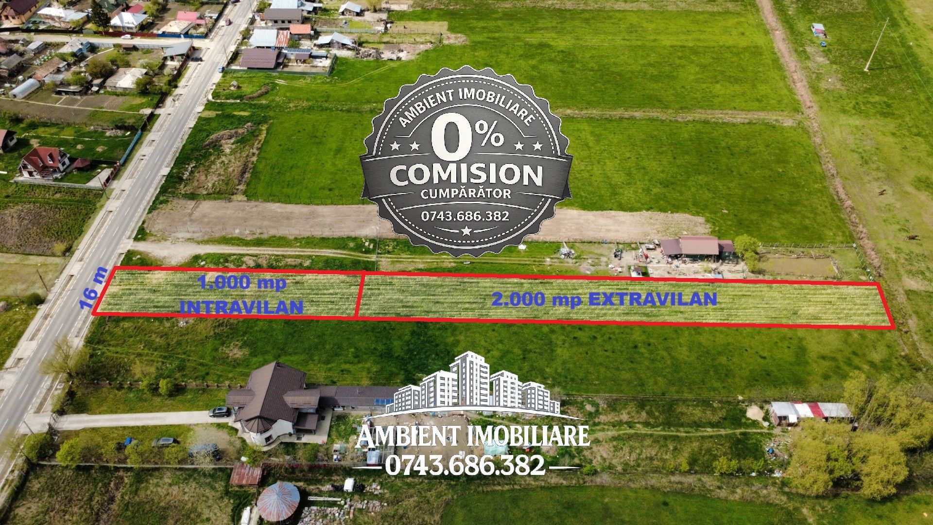 TEREN 1.000 mp intravilan + 2.000 mp extravilan, zona BRODOC; - Poză 2