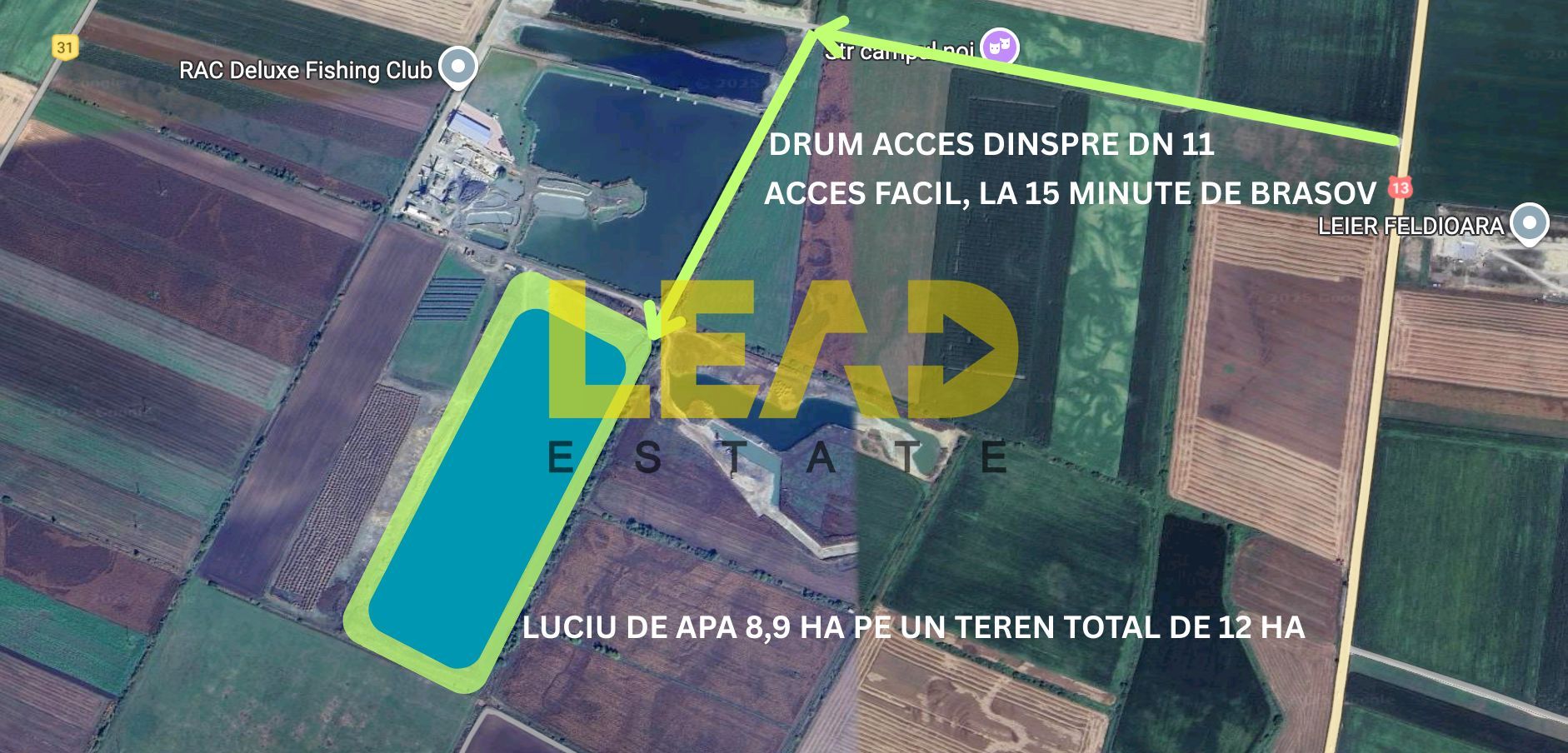 Lac de pescuit 9 ha, pe un teren intravilan de 12 ha, langa Brasov, COMISION 0% - Poză 1
