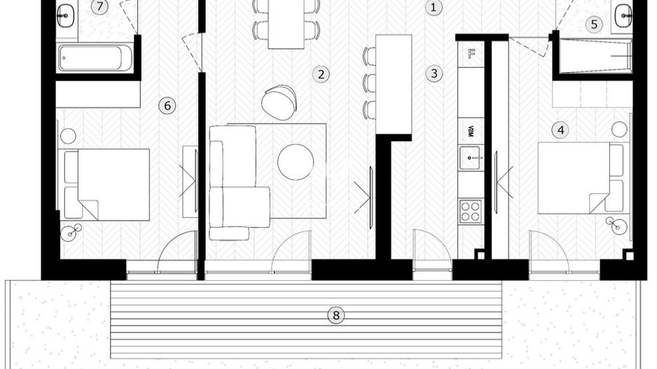 The Lake Home, Apartament 3 camere cu Gradina, Sibiu - Schiță 3