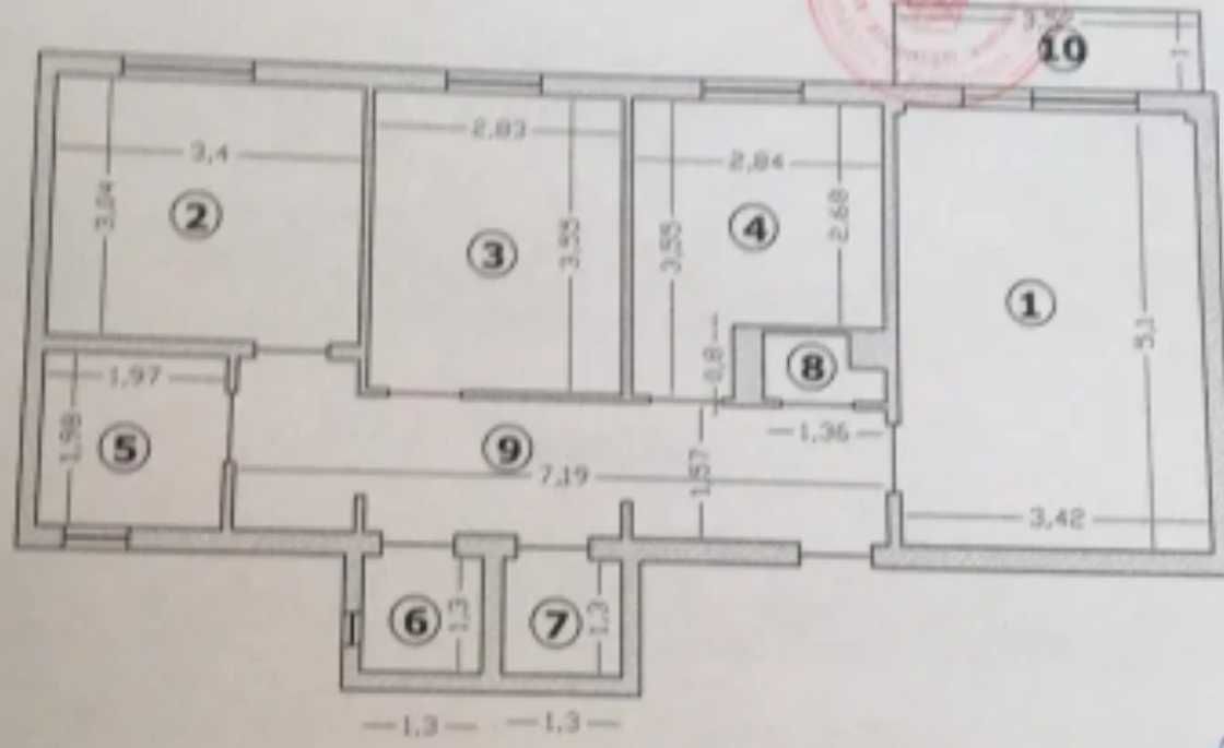Apartament 3 camere bloc 1979,  Gorjului, Militari - Schiță 7