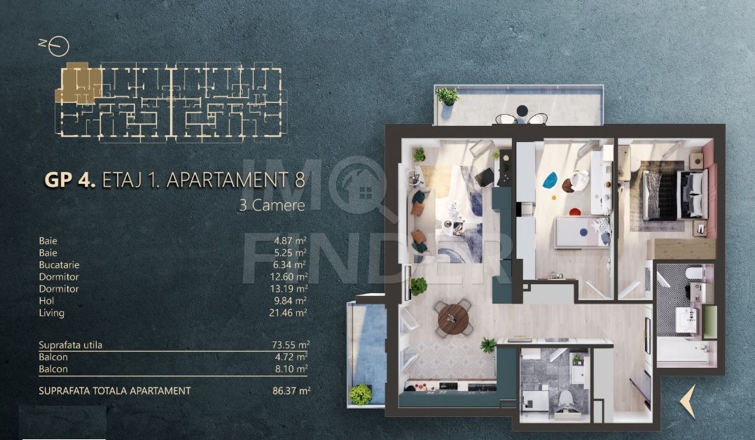 Apartament 3 camere, proiect Premium, la standard nZEB, zona Fabricii - Poză 2
