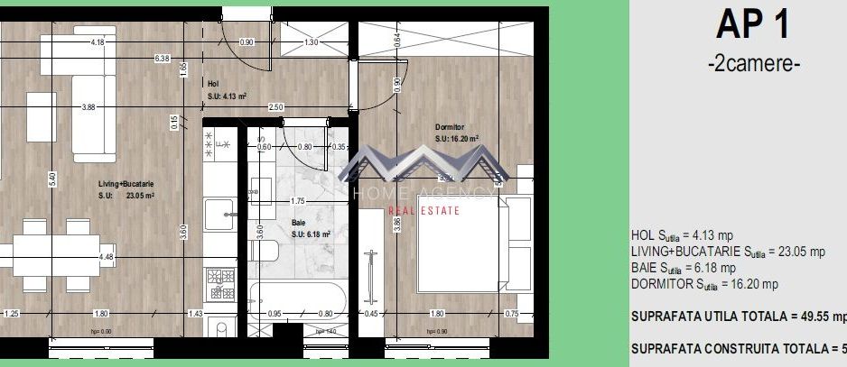 Apartament 2 camere 50 mp | Otopeni central | comision 0 - Schiță 10
