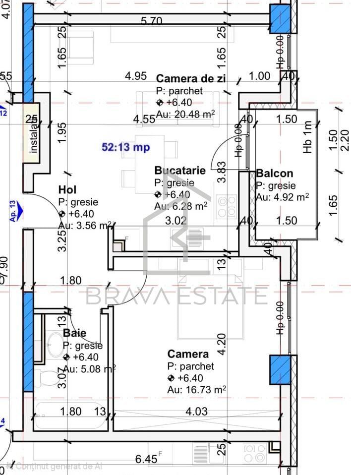 COMISION 0 %! Apartament 2 camere, 52mp, balcon 5mp, lift, Intre Lacuri - Poză 8