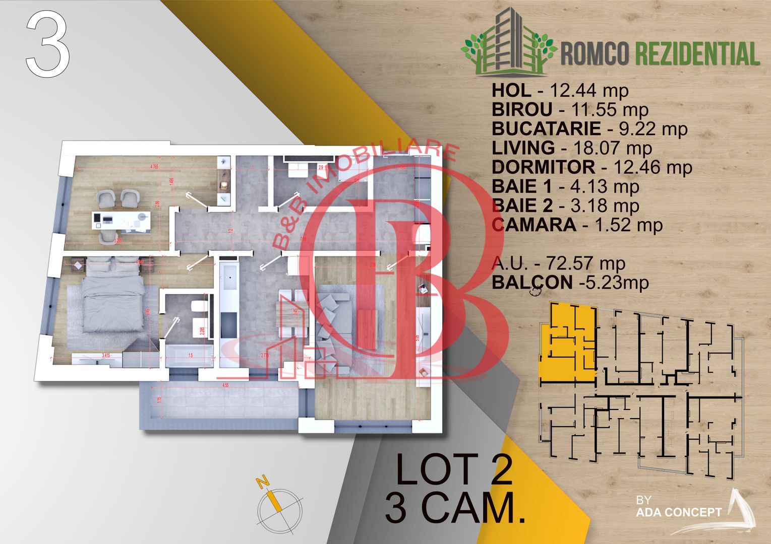 3 camere Titan Pallady panouri solare Temosistem Vata Bazaltica - Schiță 10