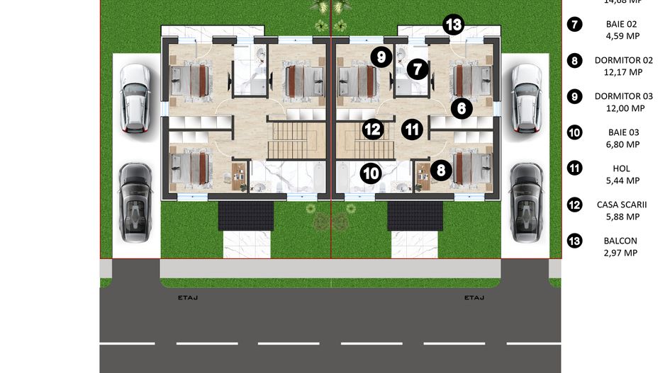 PORUMBESCU RESIDENCE OTOPENI | Vile duplex | 4/5 CAMERE | Comision 0% - Schiță 41